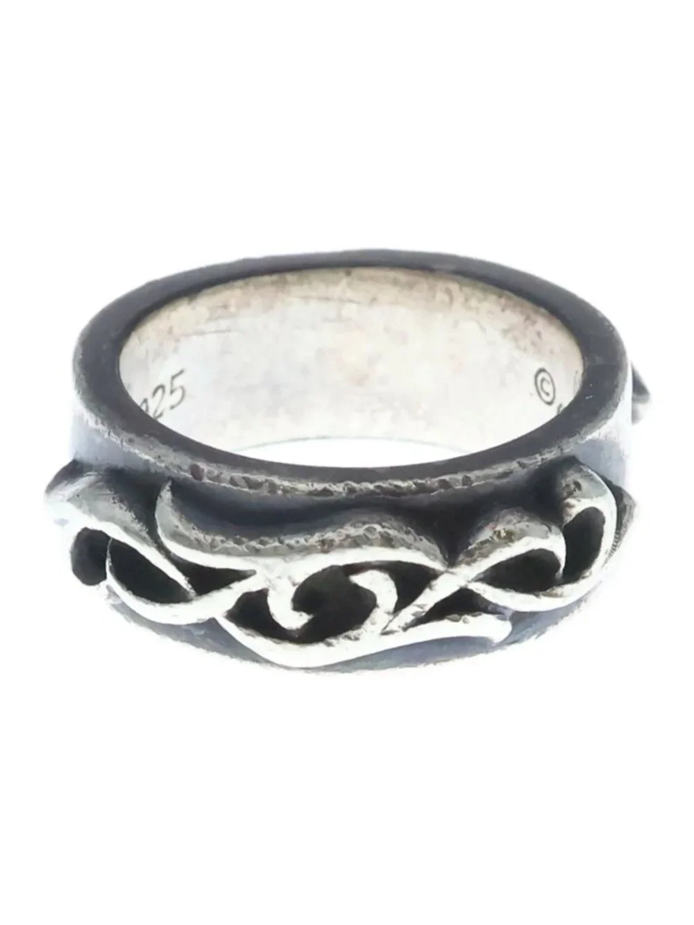 Chrome Hearts Dbl Narrow Vine Band Double Ring Silver